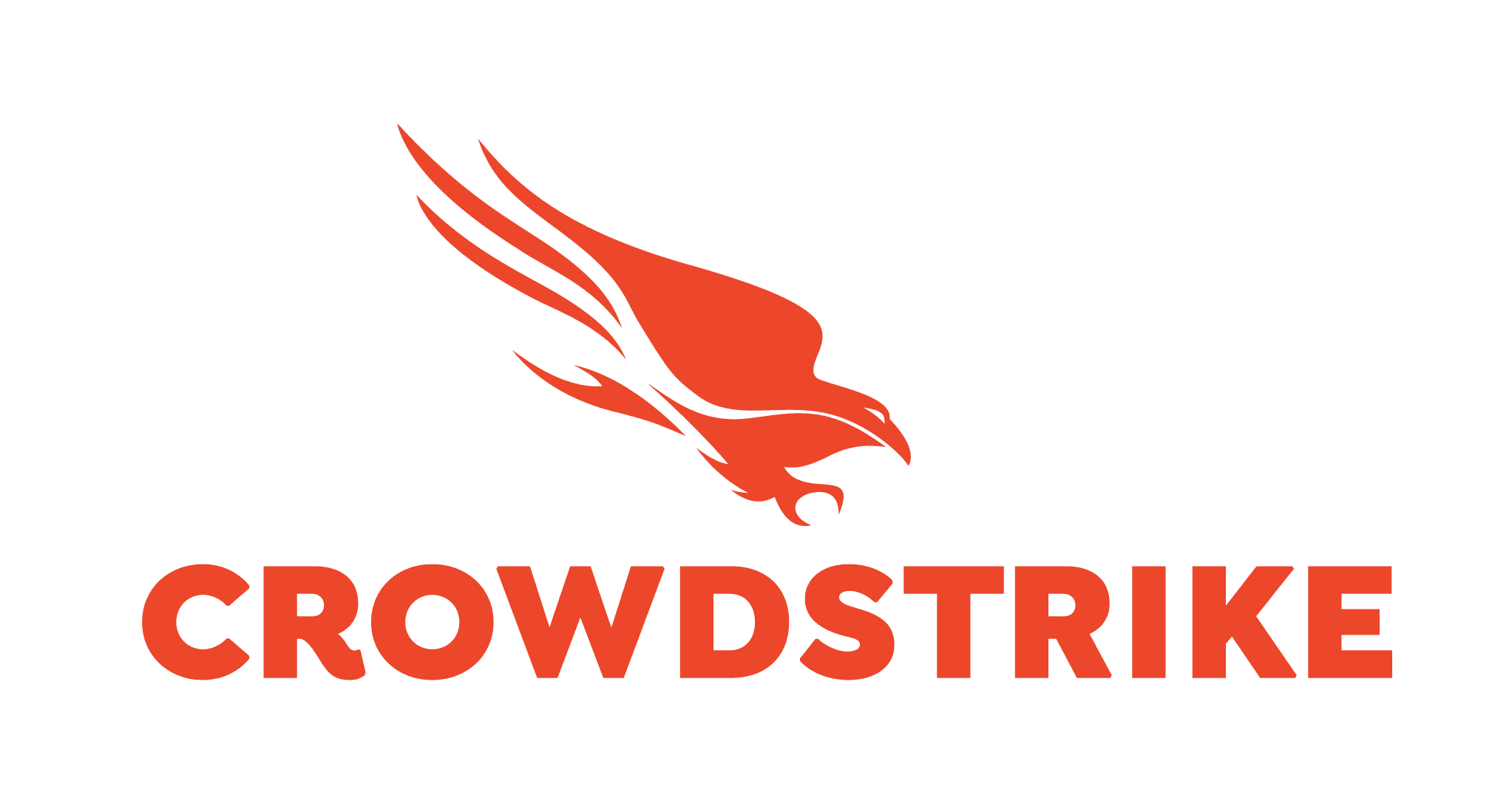 CrowdStrike logo featuring an orange falcon and the company name in bold capital letters.